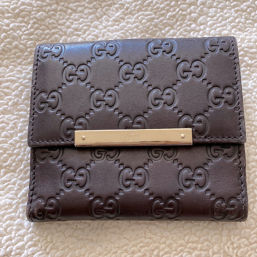 🤎 GUCCI Women’s Medium Leather Wallet Dark Brown